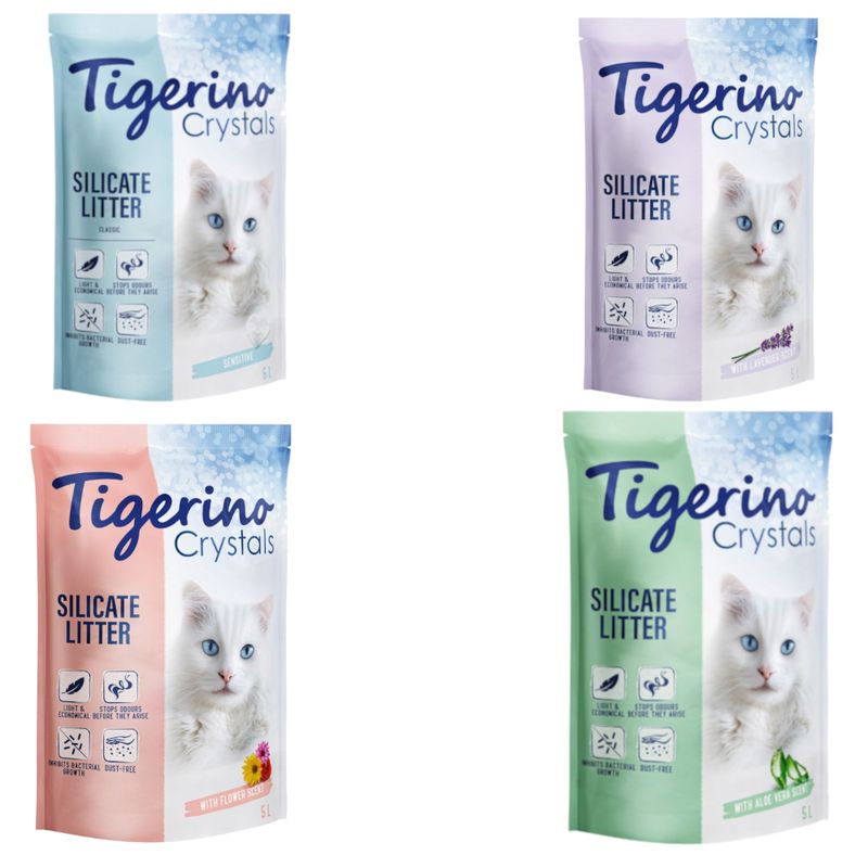 Probierpaket Tigerino Crystals Katzenstreu 6 x 5 l