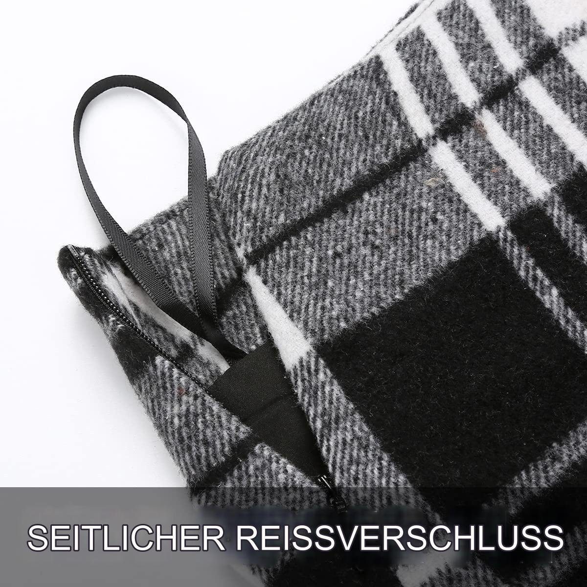 B.X Karorock Karierter Rock für Damen mit hoher Taille, figurbetonter Bleistift Minirock Damen Herbst Winter Karorock Lang