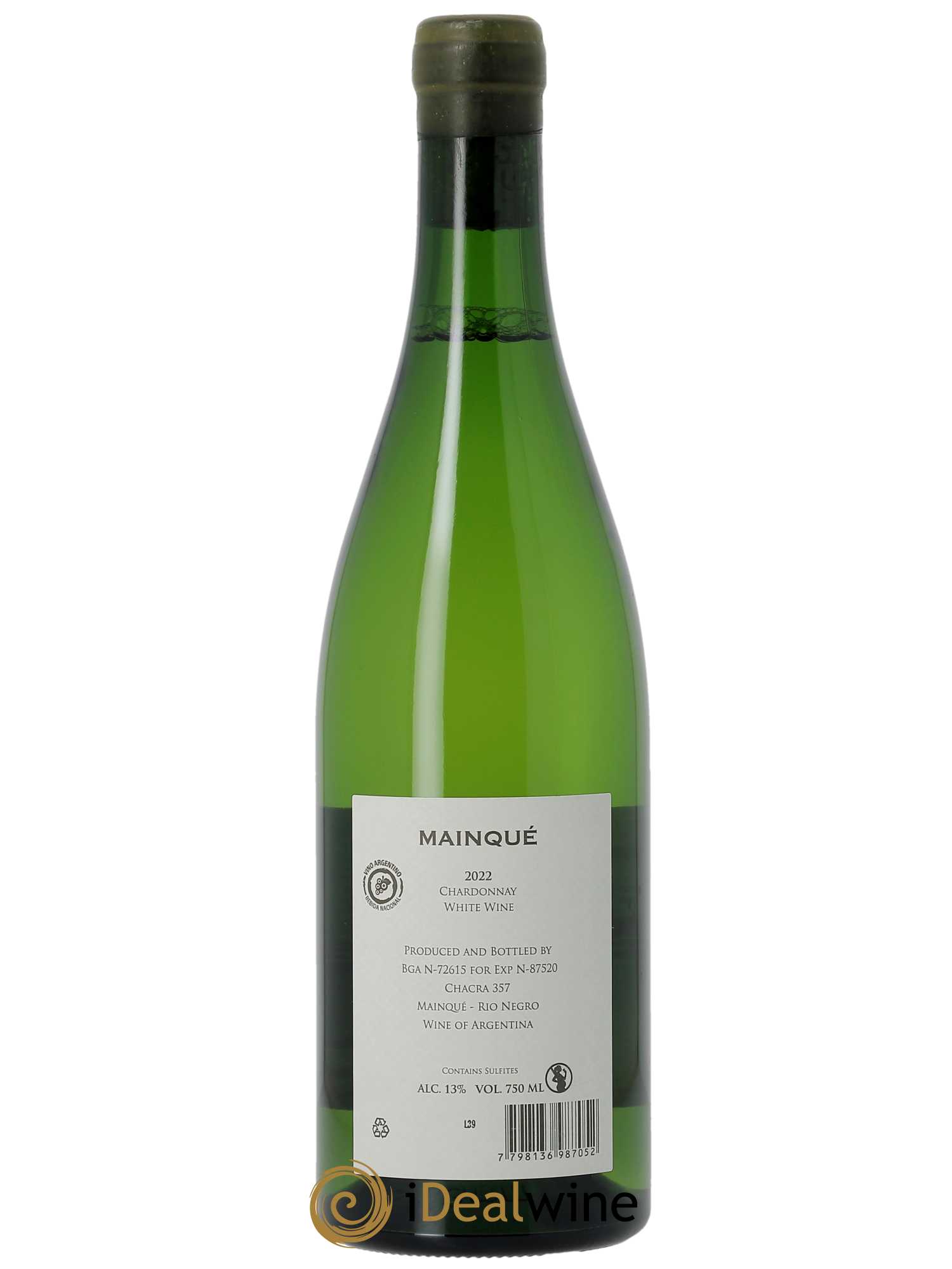 Patagonie Bodega Chacra Mainque Chardonnay  2022 - Lot de 1 Bouteille