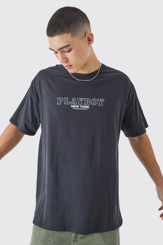 Oversize T-Shirt mit lizenziertem Playboy Print