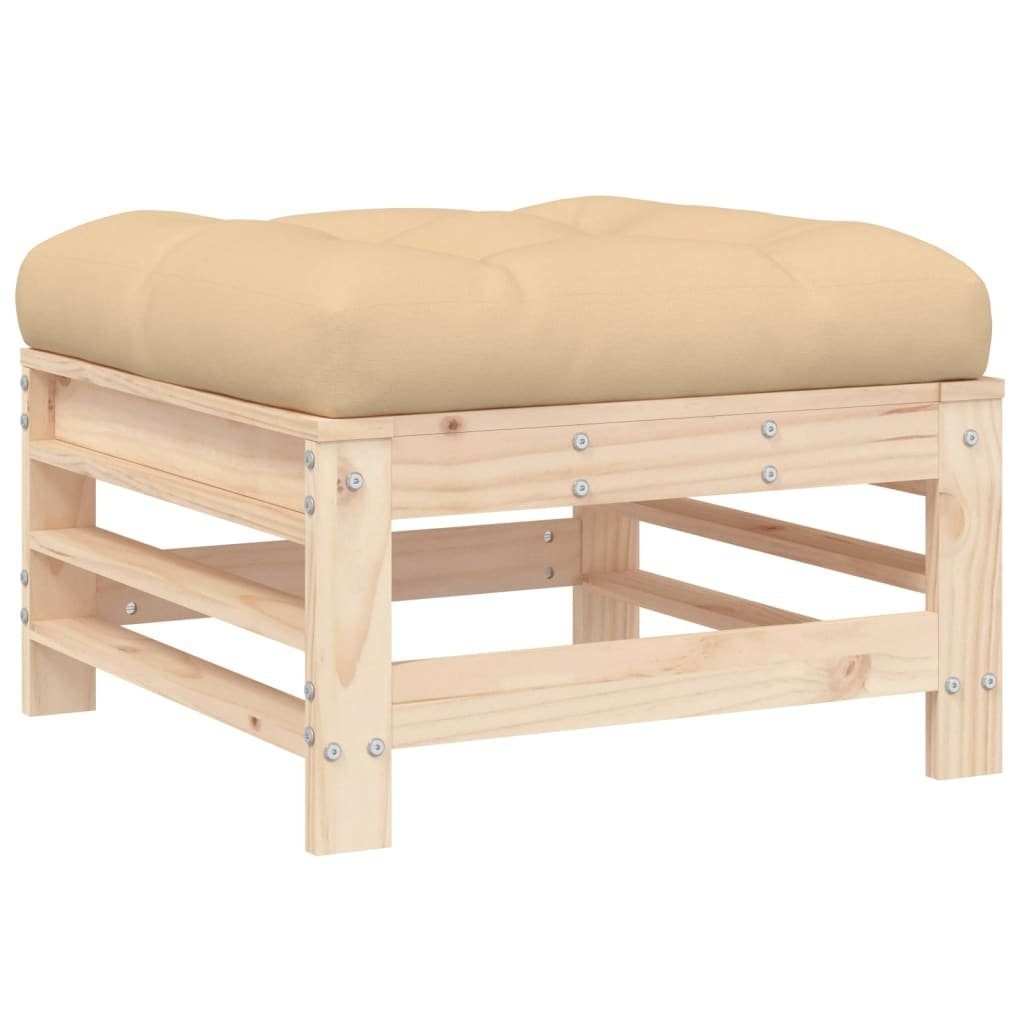 vidaXL Loungesofa Gartenhocker mit Kissen Massivholz Kiefer, 1 Teile