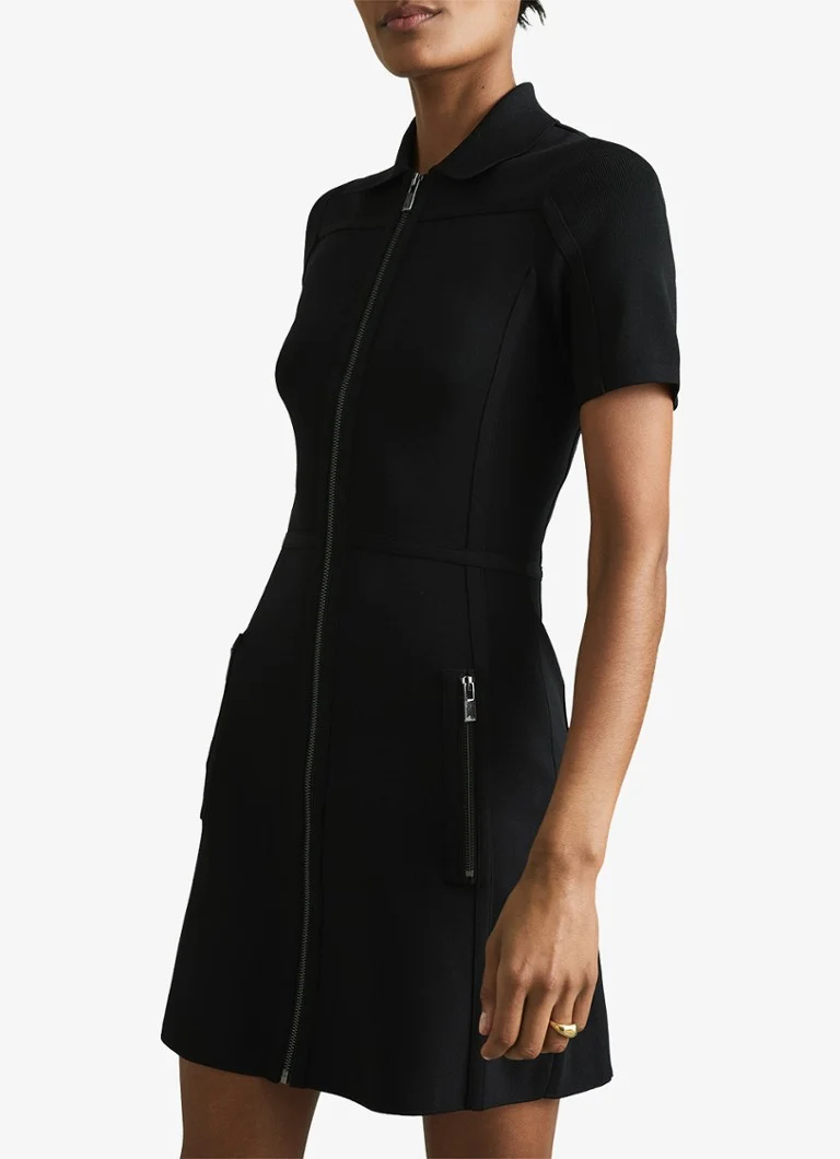 Reiss Nala mini dress with polo collar