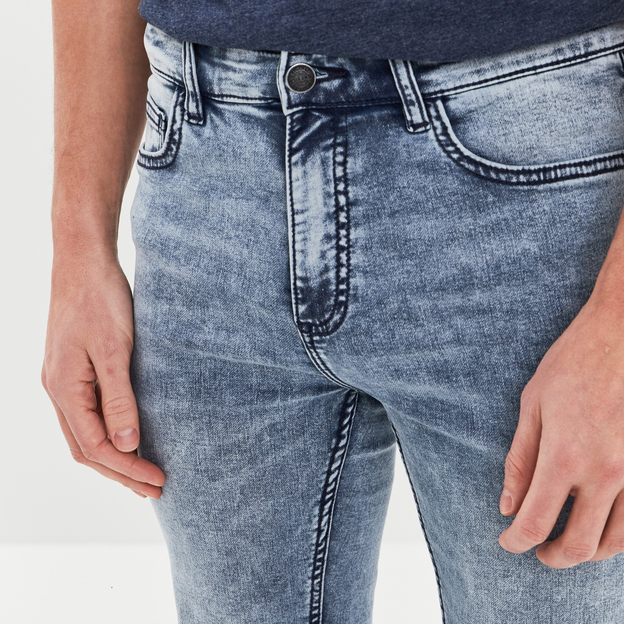Jeans skinny taille standard denim bleach homme | La Halle
