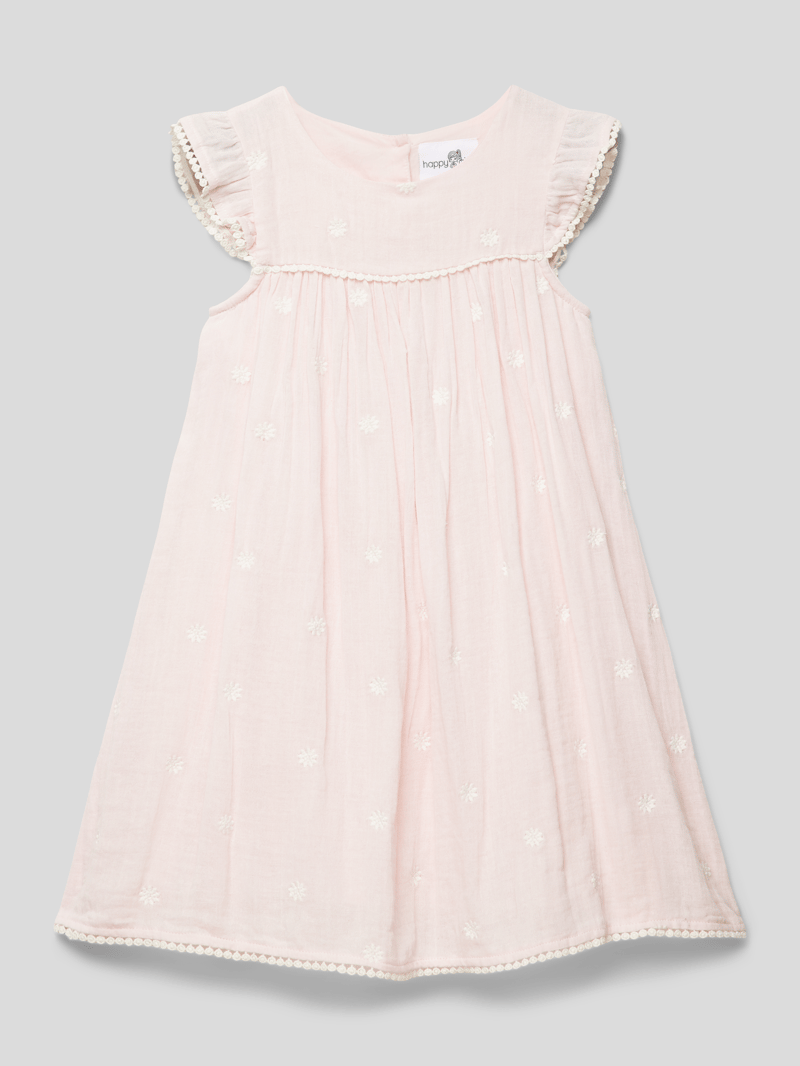 Kleid aus Baumwolle mit floralem Muster in rosé