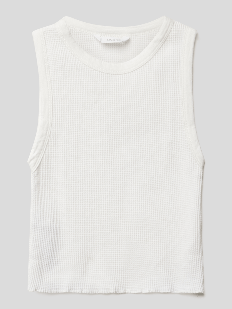 Tanktop mit Strukturmuster in ecru