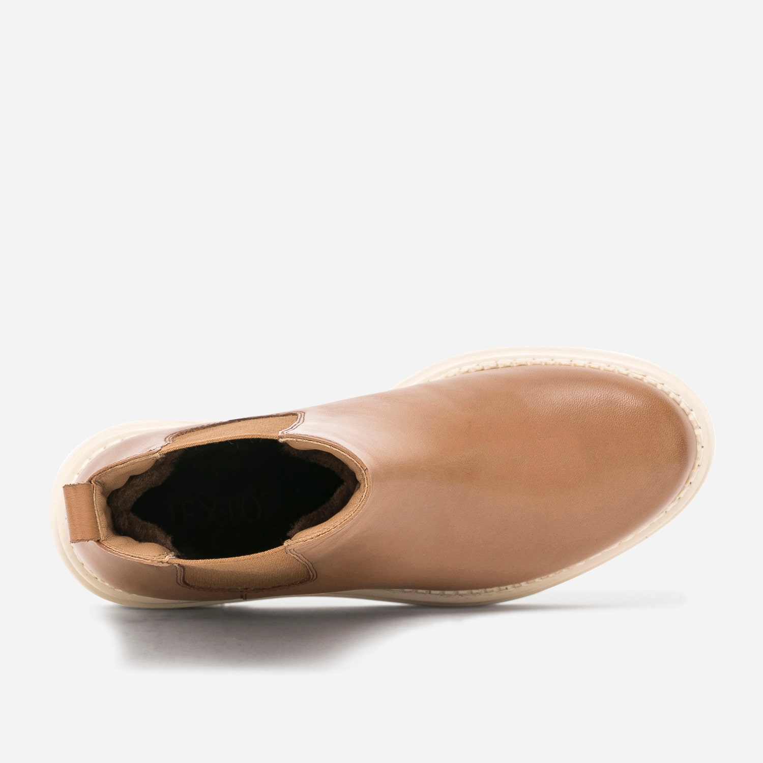 Chelsea boots TEXTO camel en cuir à semelle crantée