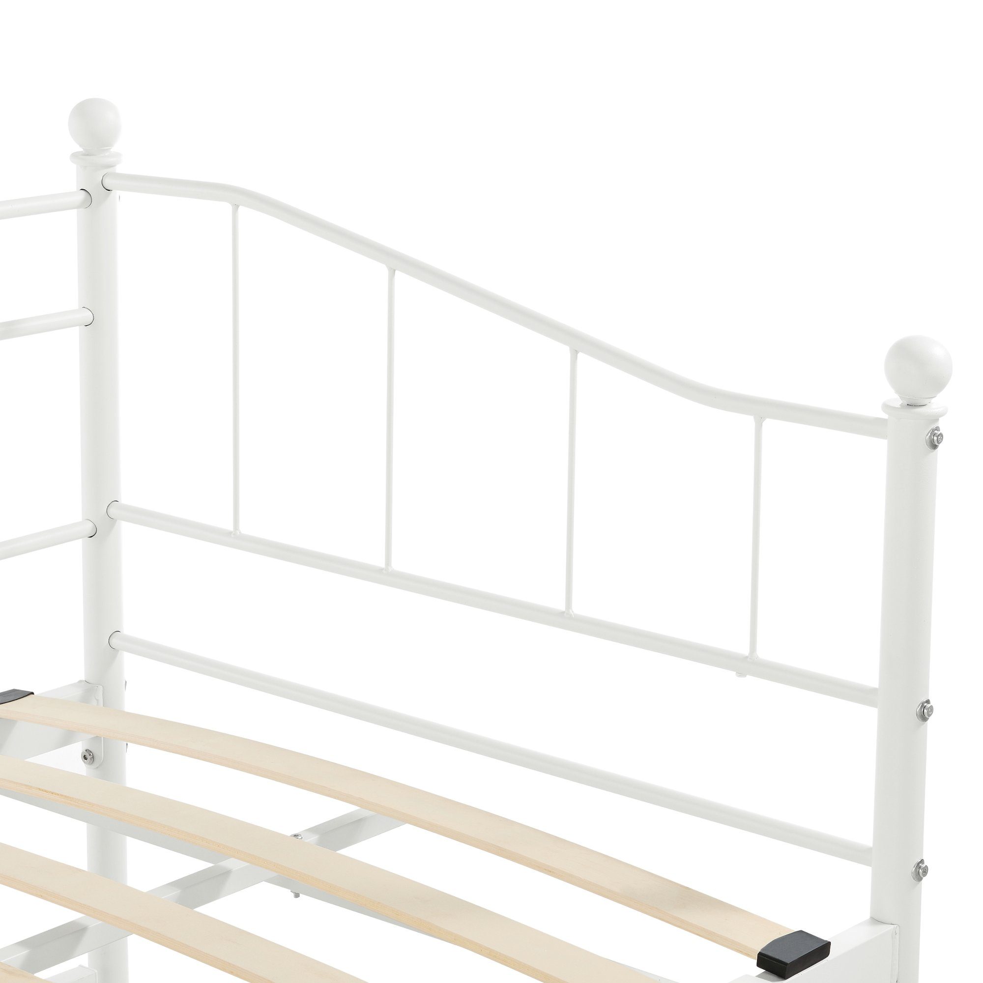 en.casa Metallbett, Arjeplog Tagesbett Bettgestell 90x200cm Weiß
