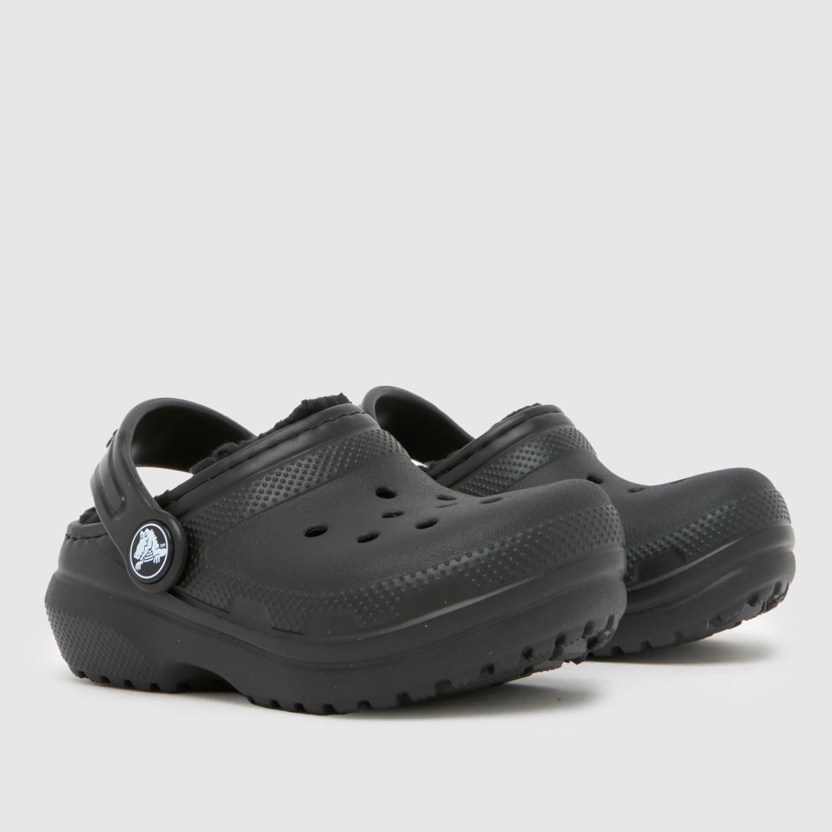 Crocs svarta klassiska fodrade träskor för småbarn