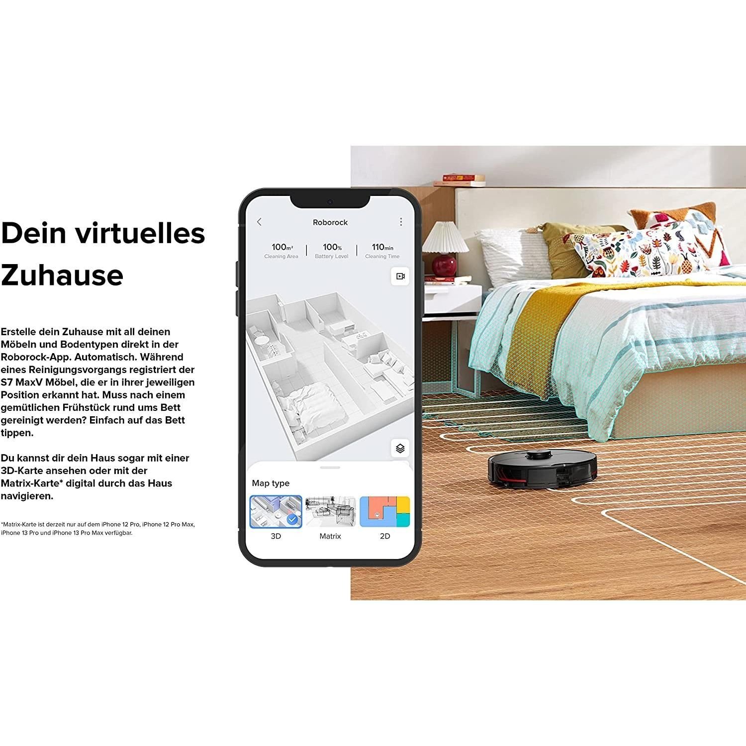 Roborock Akku-Hand-und Stielstaubsauger S7 MaxV Ultra Saug- & Wischroboter mit Absaugstation