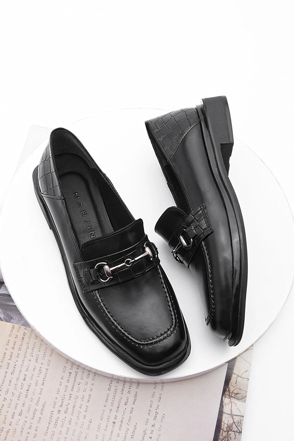 Marjin  Loafer - Schwarz - Blockabsatz