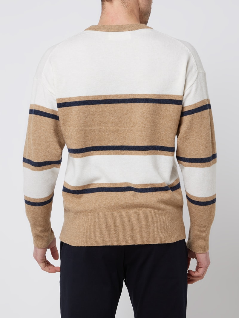 Pullover mit Woll-Anteil Modell 'Stace' in offwhite