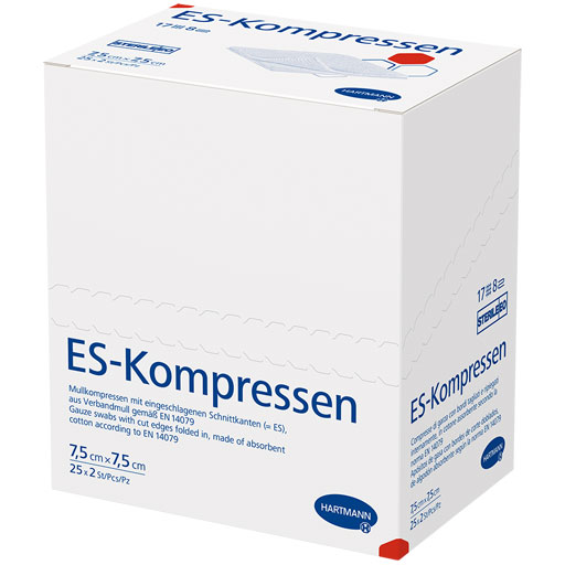 ES-KOMPRESSEN steril 7,5x7,5 cm 8fach  25X2 St  Kompressen