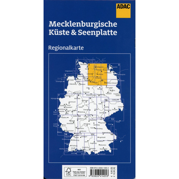ADAC REGIONALKARTE BLATT 2 MECKLENBURGISCHE KÜSTE - Straßenkarte