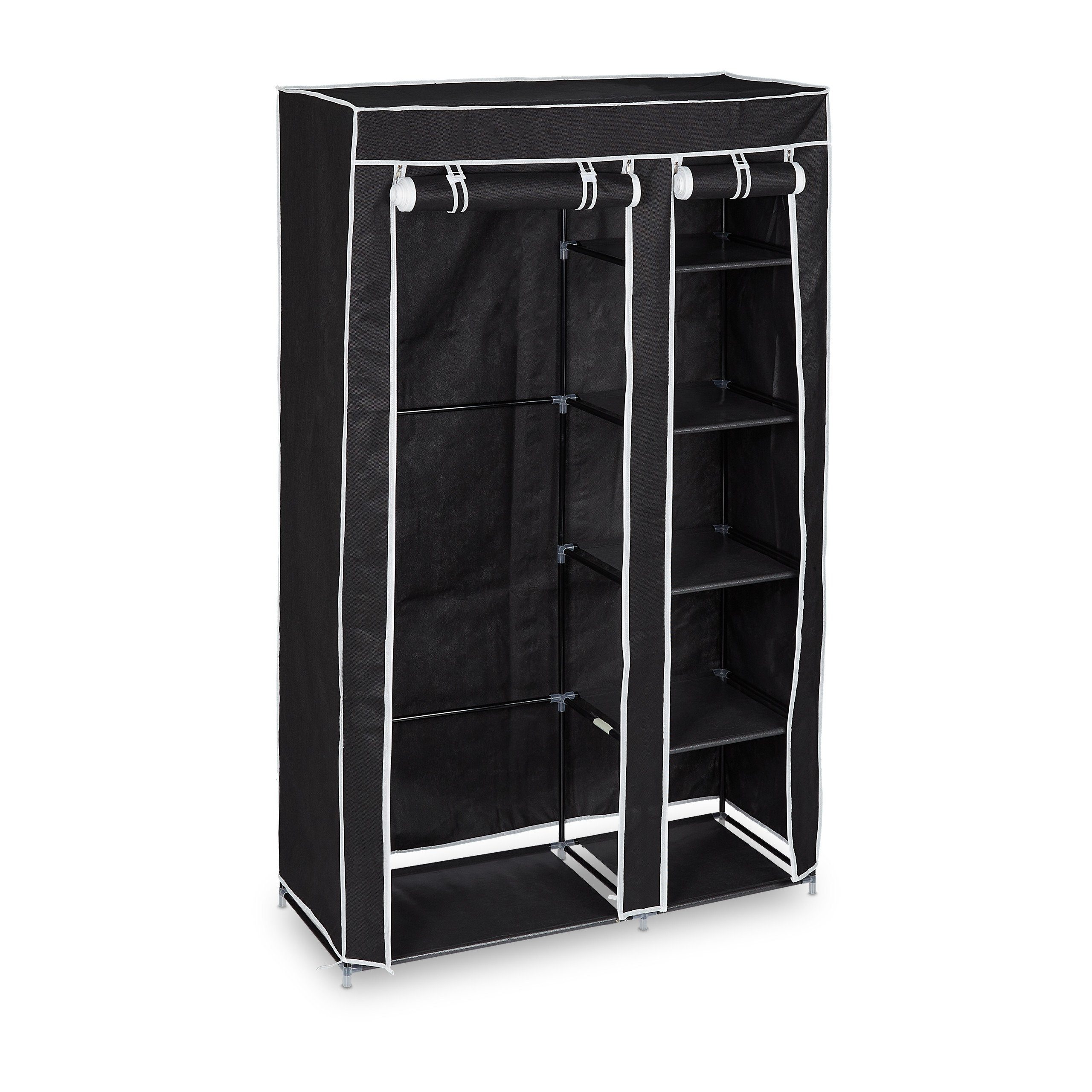 relaxdays Stoffschrank 1 x Stoffschrank schwarz