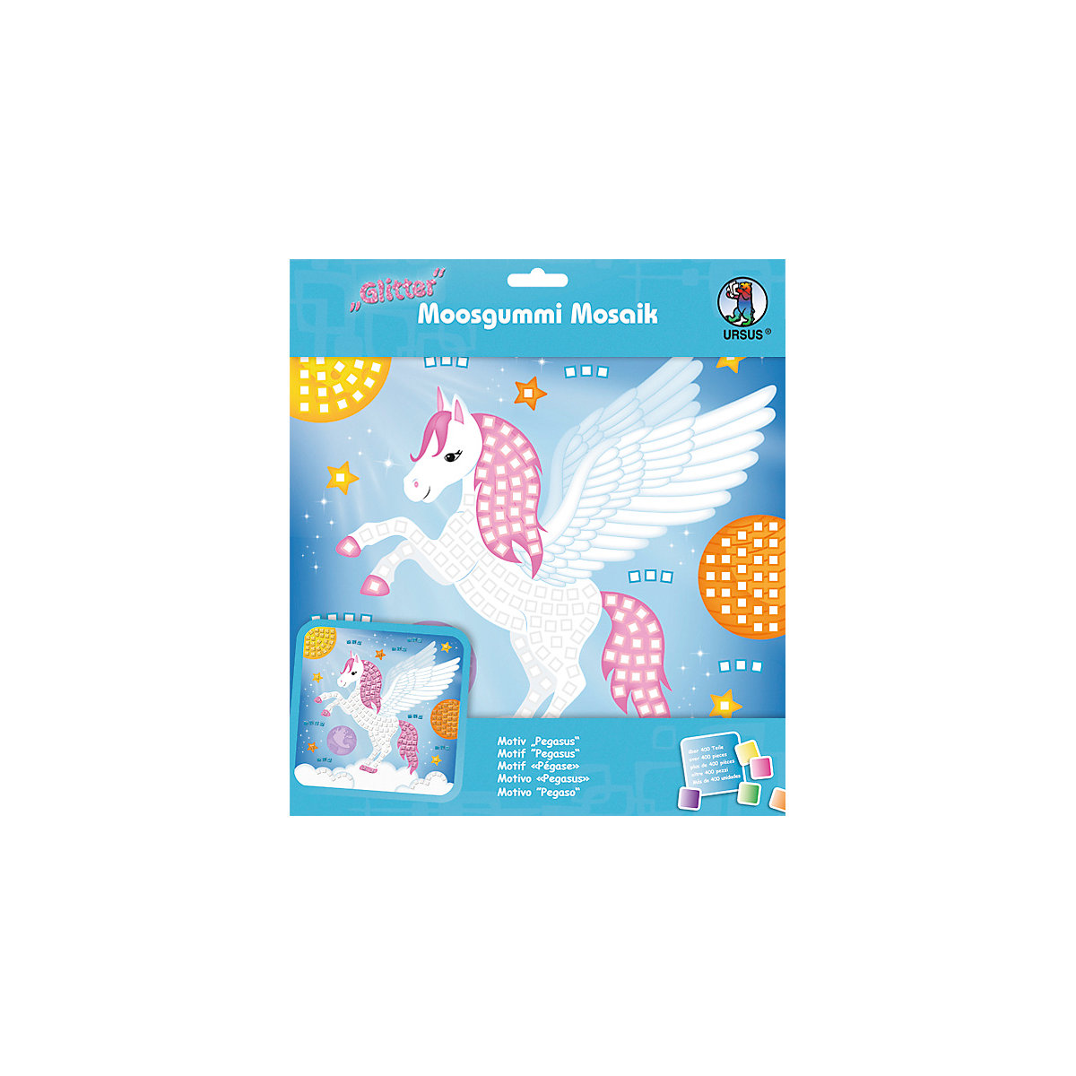 Moosgummi Mosaik Glitter Pegasus