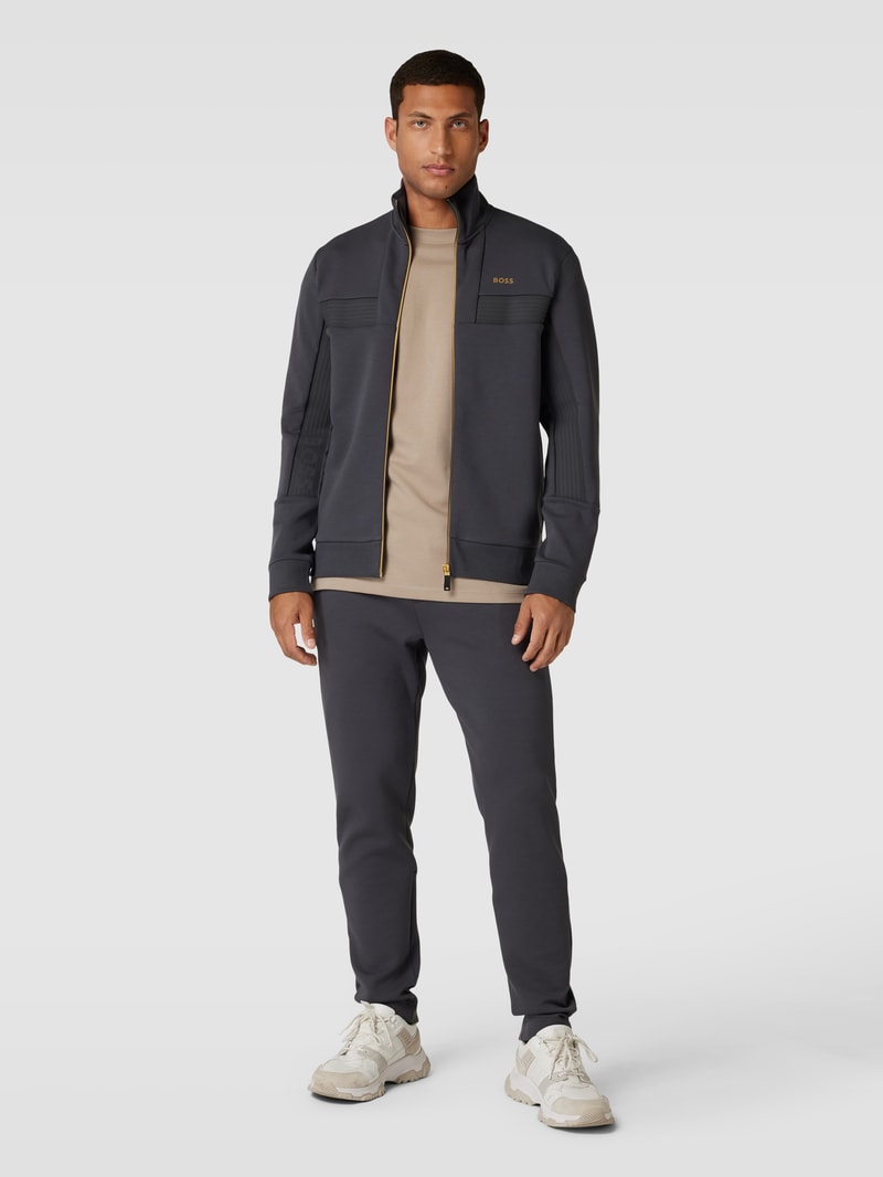 Sweatjacke mit Stehkragen in graphit
