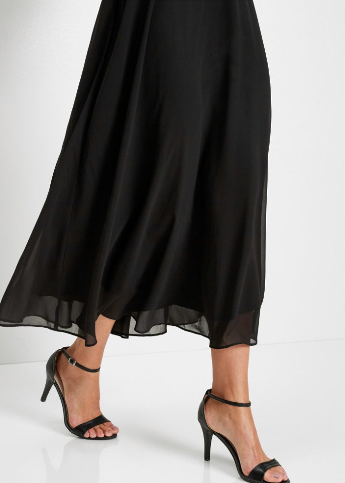 Chiffonkleid mit Pailettenstickerei