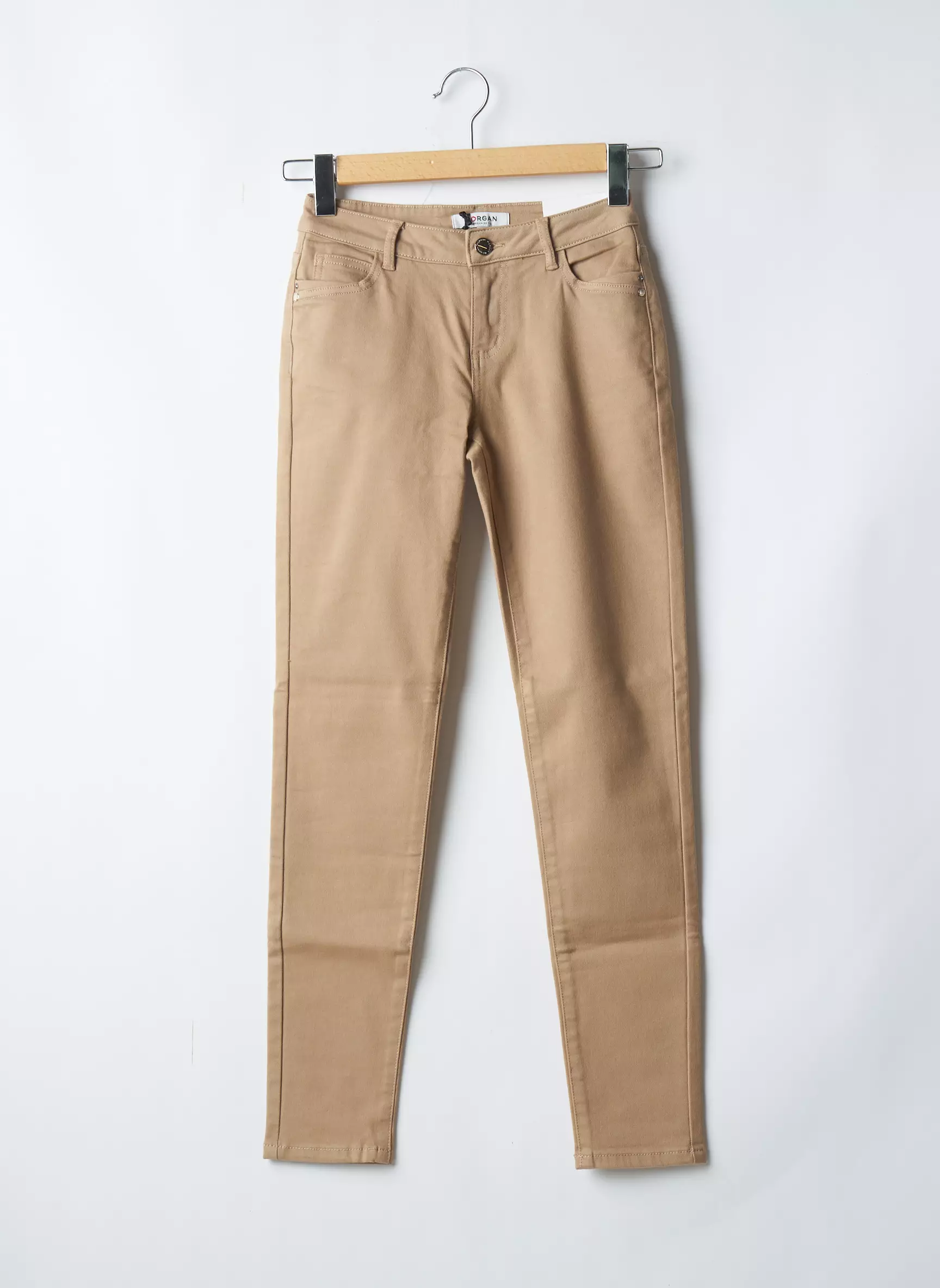 Morgan Pantalons Slim Femme couleur beige