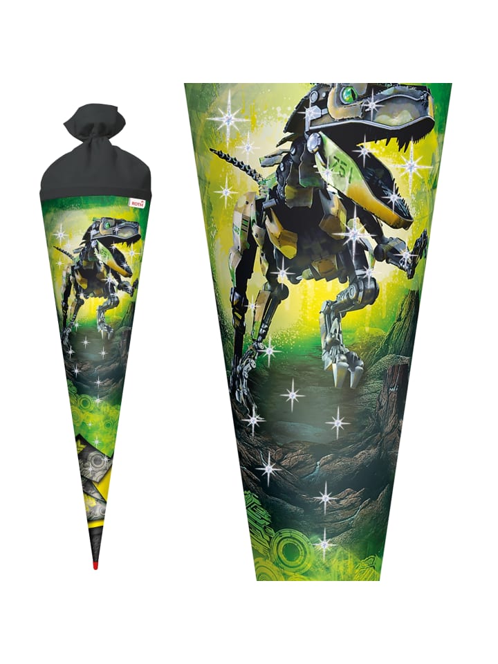 ROTH Schultüte groß Robo-Rex 70 cm, Glanzfolie in Grün günstig kaufen onesize