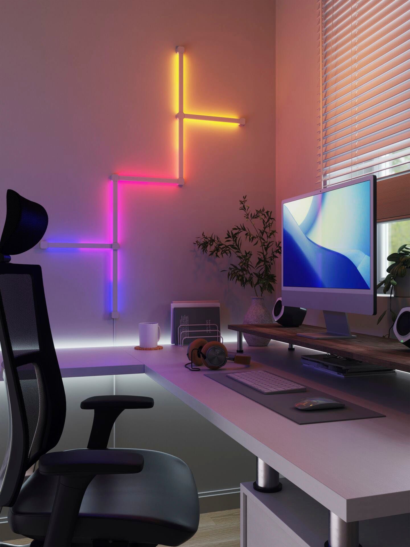nanoleaf LED Lichtleiste Lines, LED fest integriert, Warmweiß, Smarte Technologie und elegante Beleuchtung