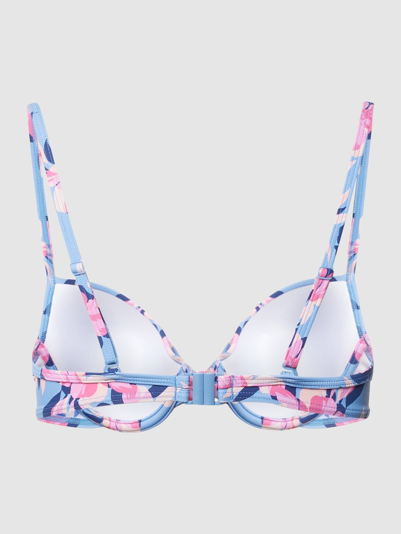 Bikini-Oberteil mit floralem Muster in ozean blau