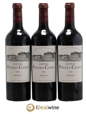 Château Pontet Canet 5ème Grand Cru Classé  2017 - Lot de 3 Bouteilles
