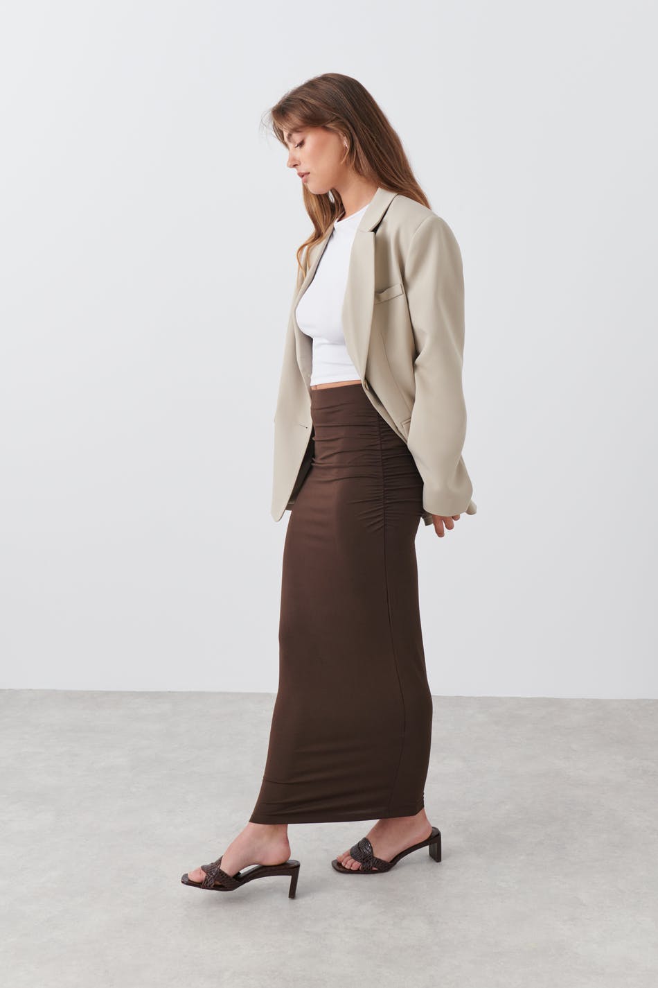 Soft touch ruched skirt