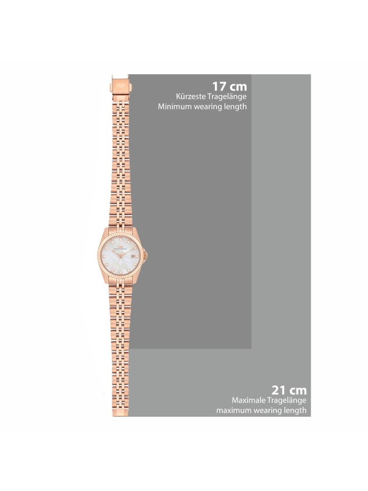 Rhodenwald & Söhne Damen Quarzuhr roségold Edelstahl roségold in roségold günstig kaufen 21 cm