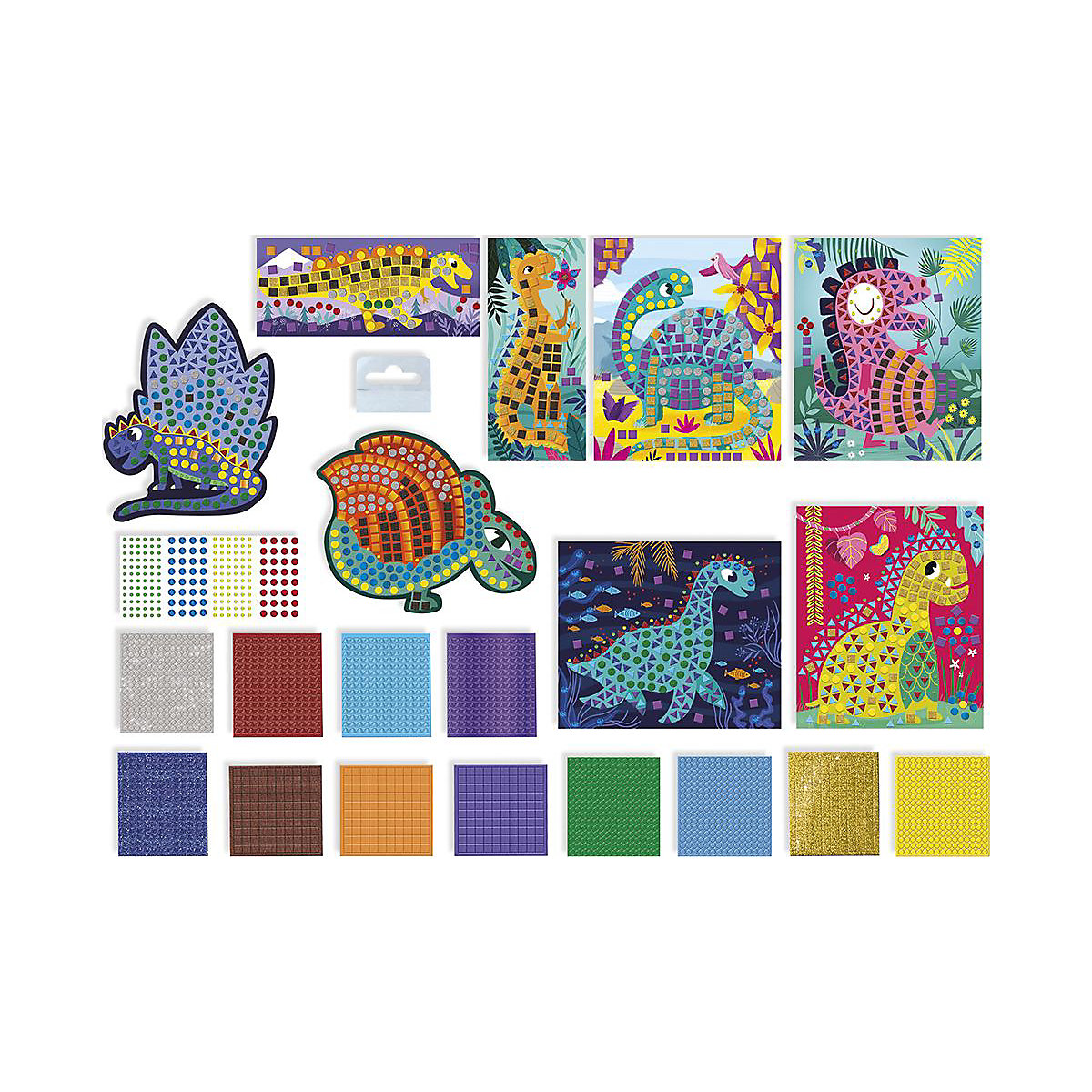 Kreativ-Set Aufkleber-Karten Dinosaurier