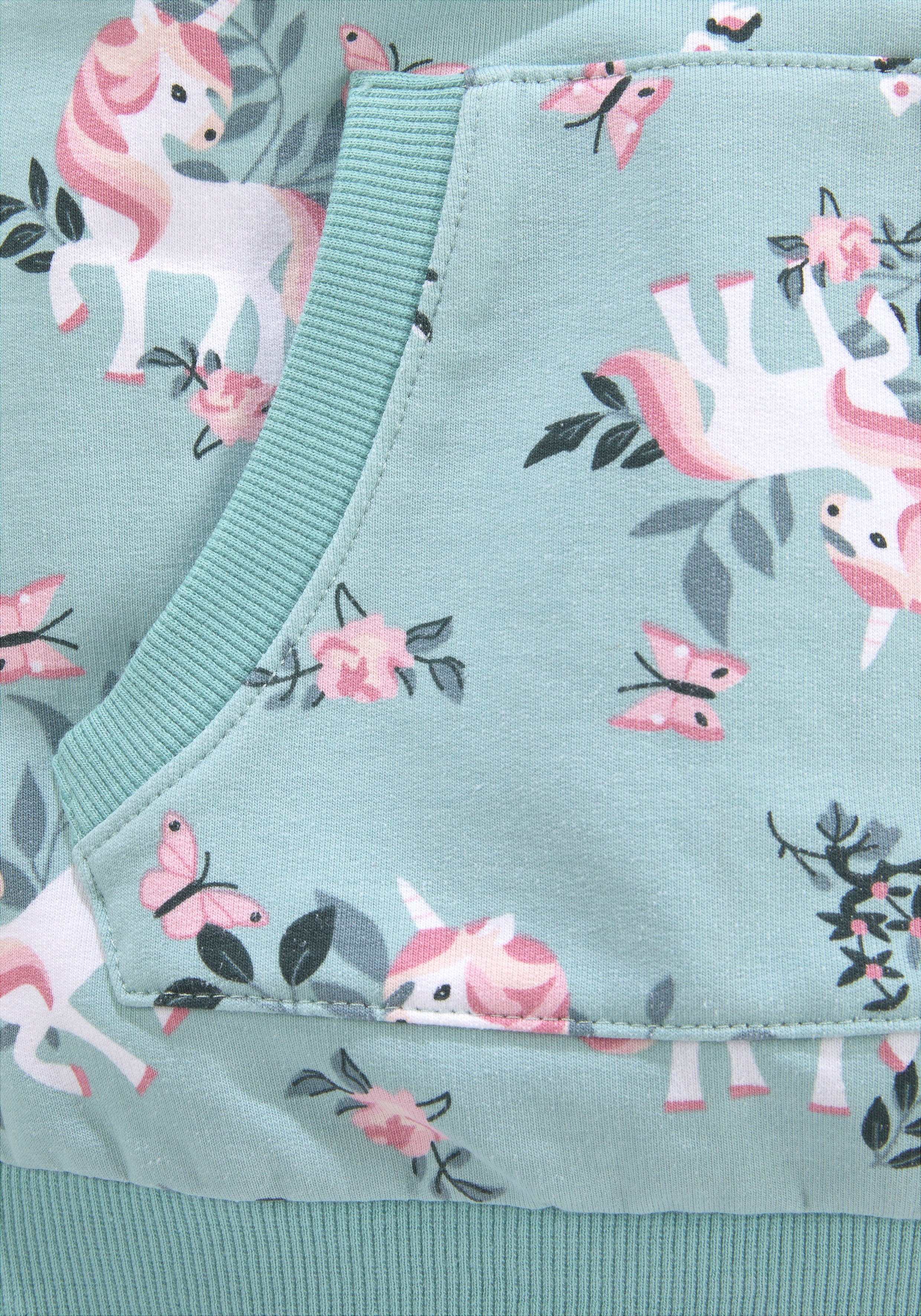 KIDSWORLD Sweatkleid Einhorn mit Kapuze
