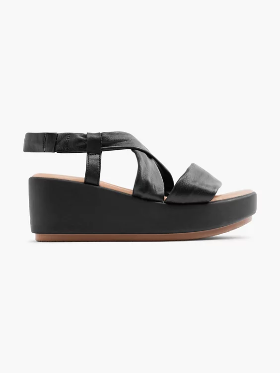 5th Avenue Leder Keilsandalette