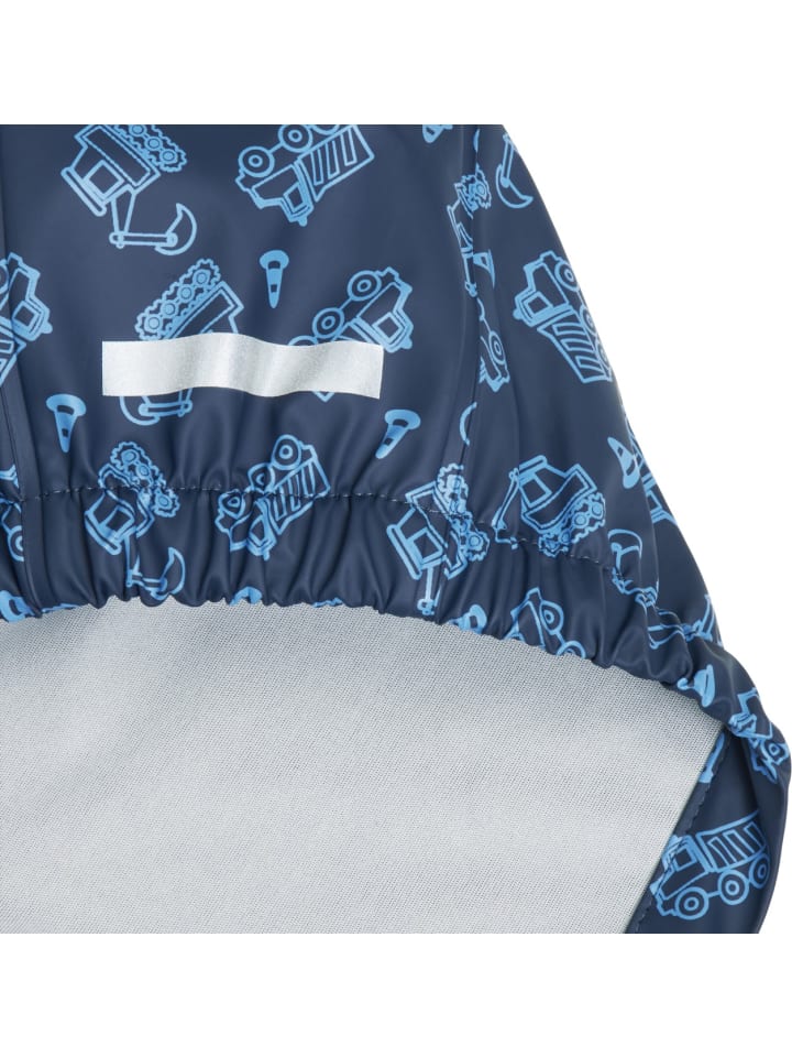 Playshoes Regen-Overall Baustelle allover in Marine günstig kaufen