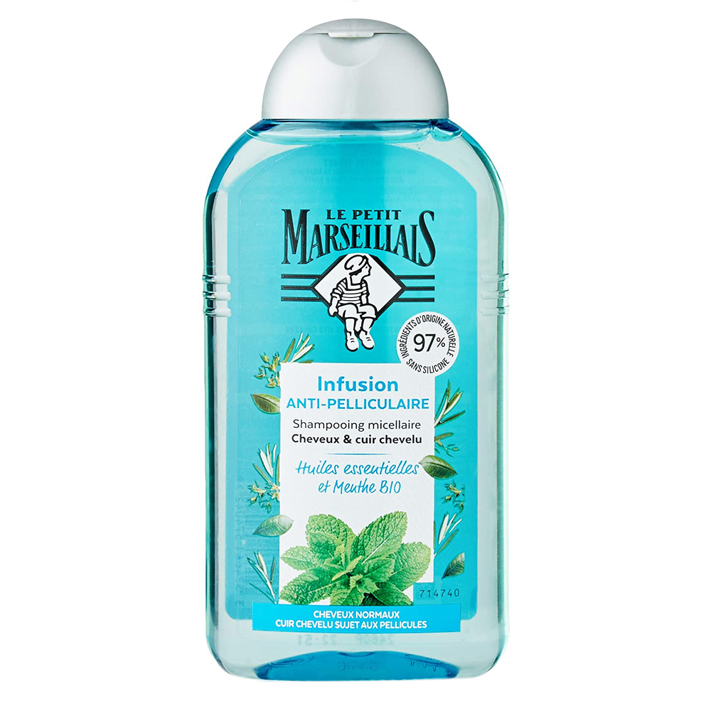 le petit marseillais Shampooing Anti-Pelliculaire Infusion Huiles Essentielles Et Menthe Bio - 250 ml Shampoing