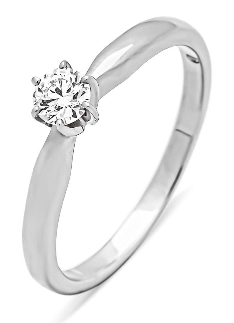 Anello Diamond Point in oro bianco, diamante da 0,20 ct, motivo Cuori e Frecce