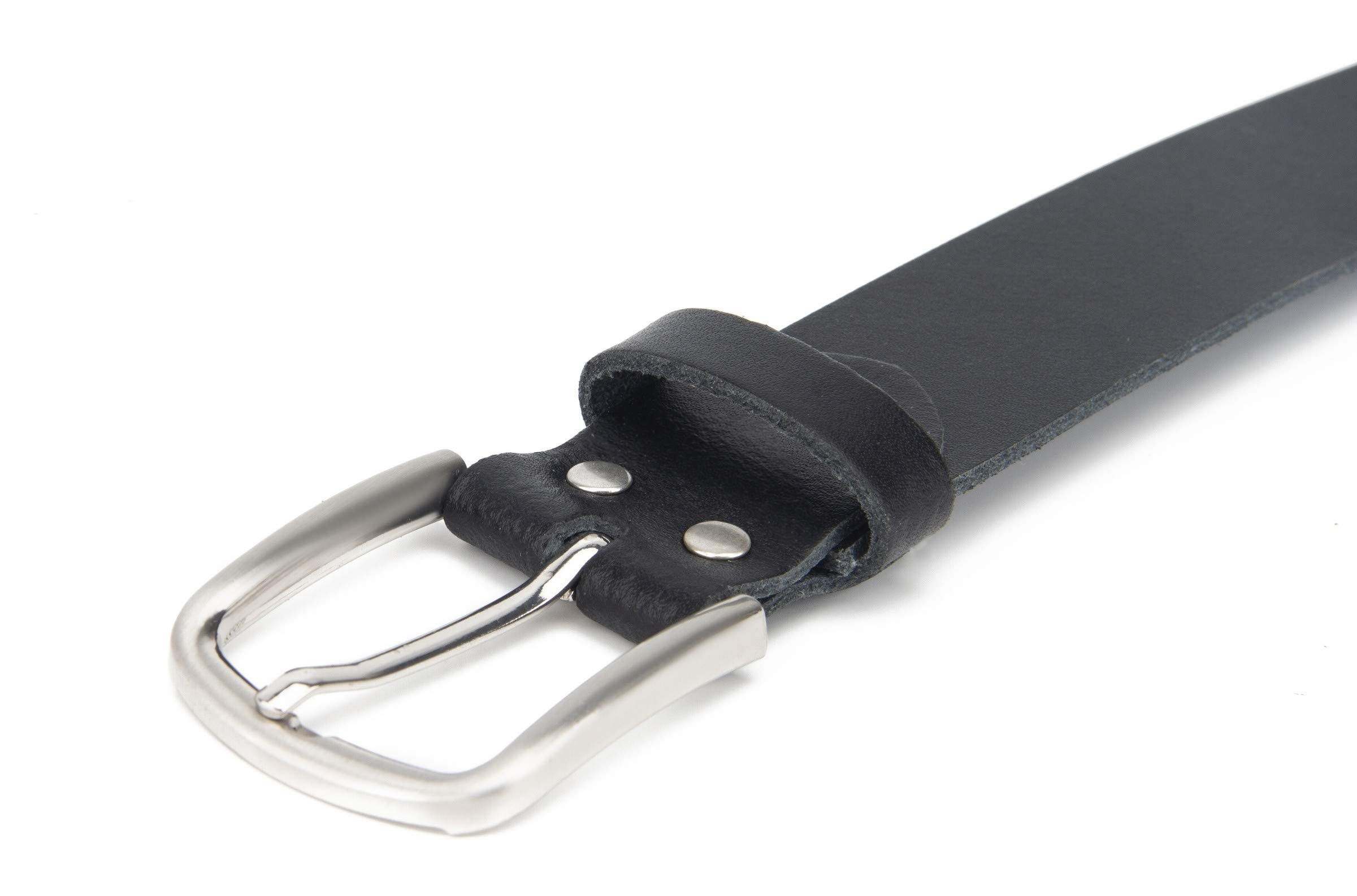 Frentree Ledergürtel aus 100% Echtleder, MADE IN GERMANY 3,5 cm breiter Gürtel aus Leder, kürzbar, Schwarz