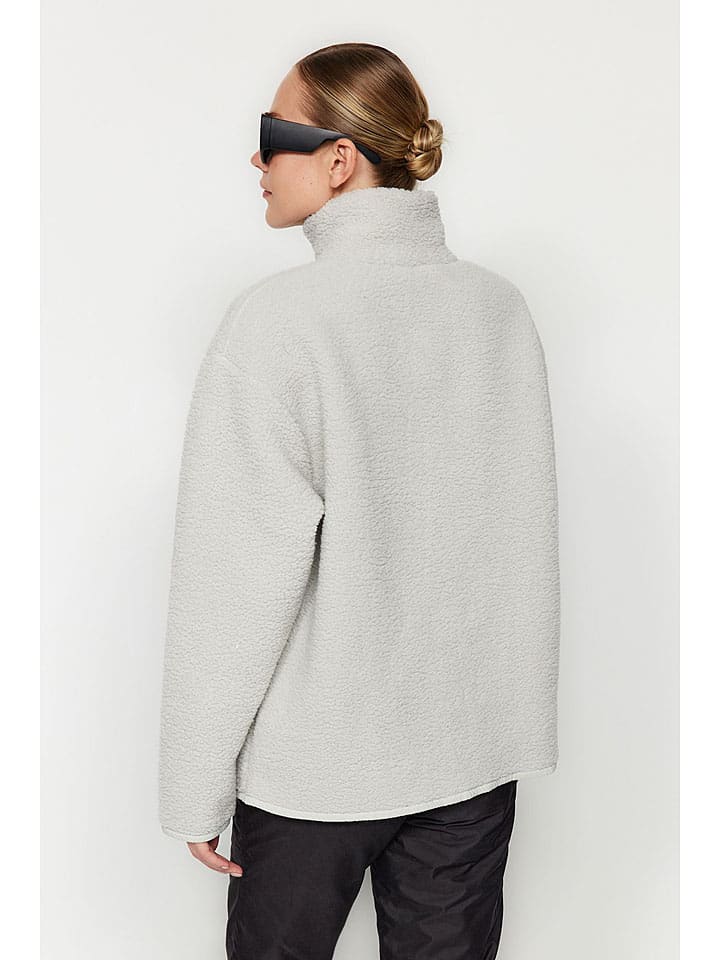 trendyol Fleecejacke in Hellgrau günstig kaufen