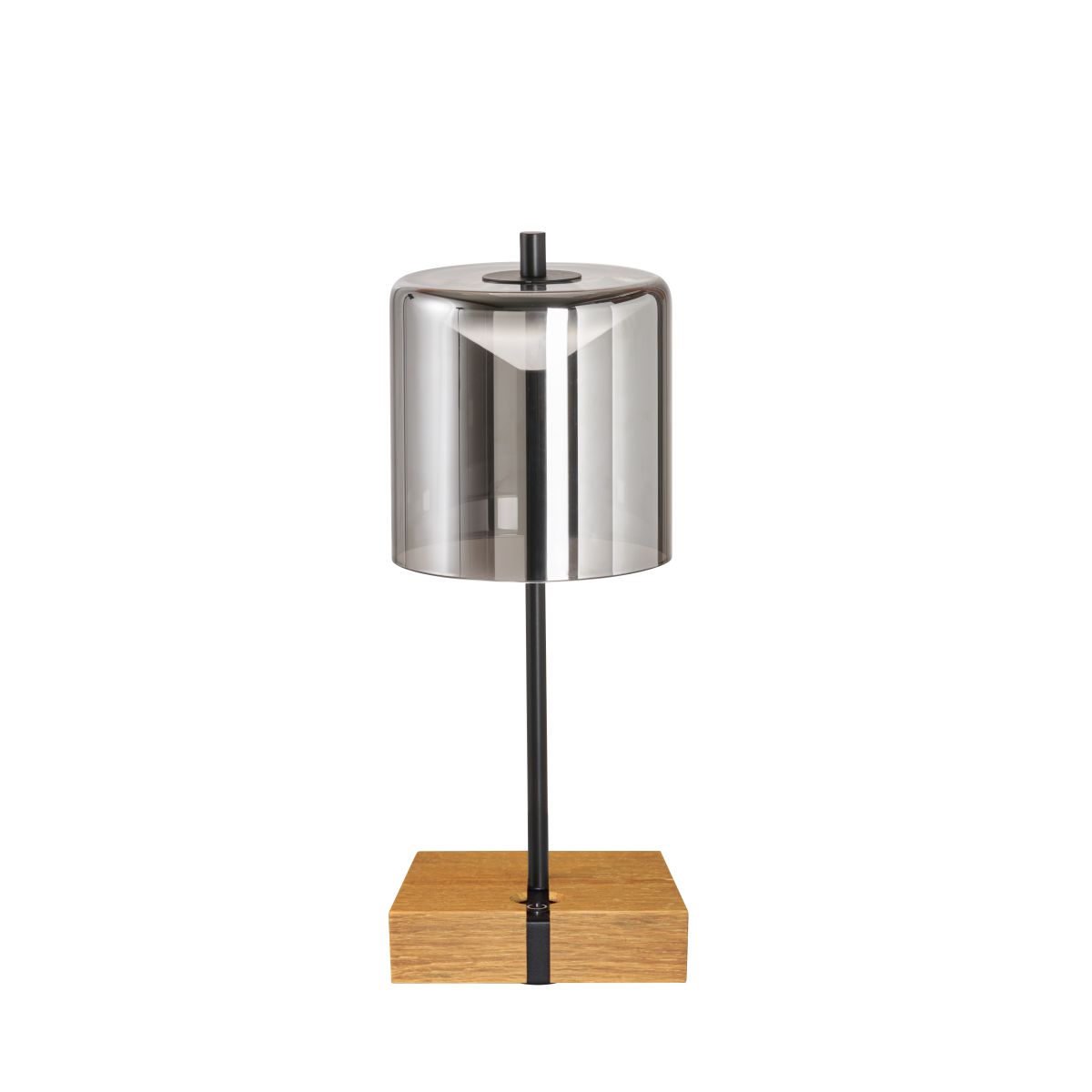 Fischer & Honsel Akku Tischlampe Shine-Wood Eiche Schwarz