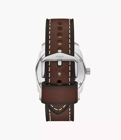 Fossil Set Armband Uhr Machine 3-Zeiger-Werk Datum Leder braun
