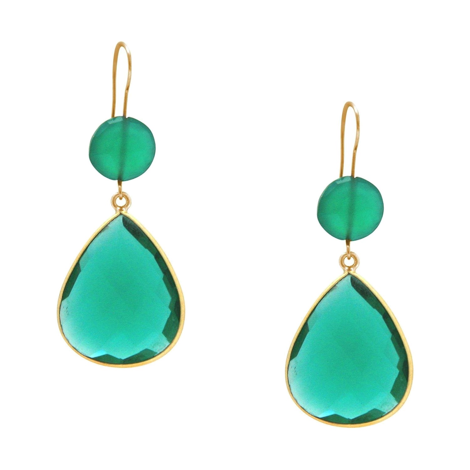 Ohrringe 'Chalcedon und Turmalin Tropfen'