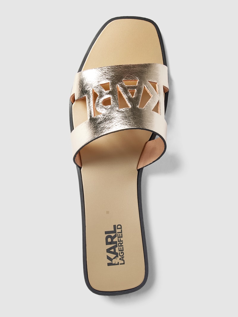 Pantoletten im Metallic-Look Modell 'SKOOT' in gold