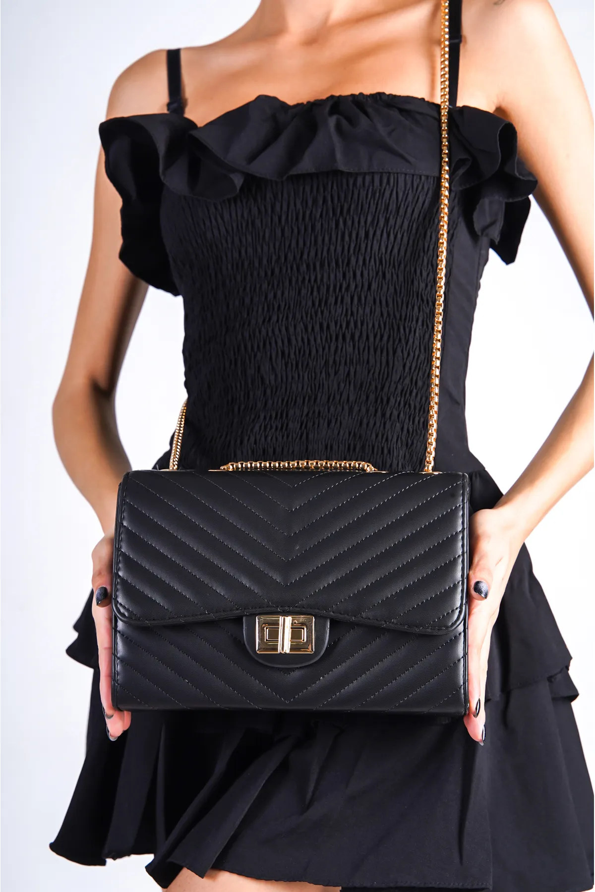 Capone Outfitters  Capone London Quilted Black Damentasche