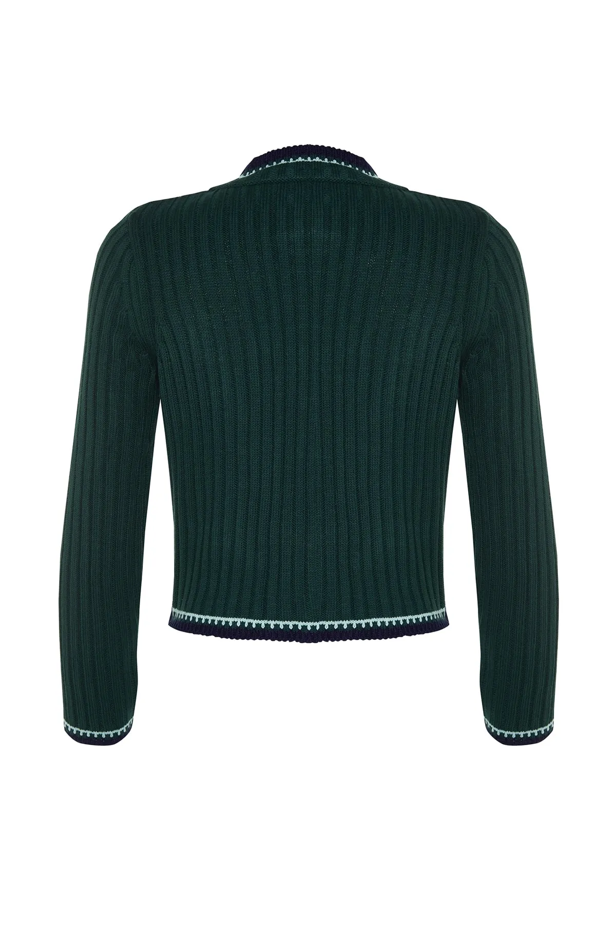 Trendyol Collection  Smaragdgrüne kurze Strickjacke TWOAW23HI00550
