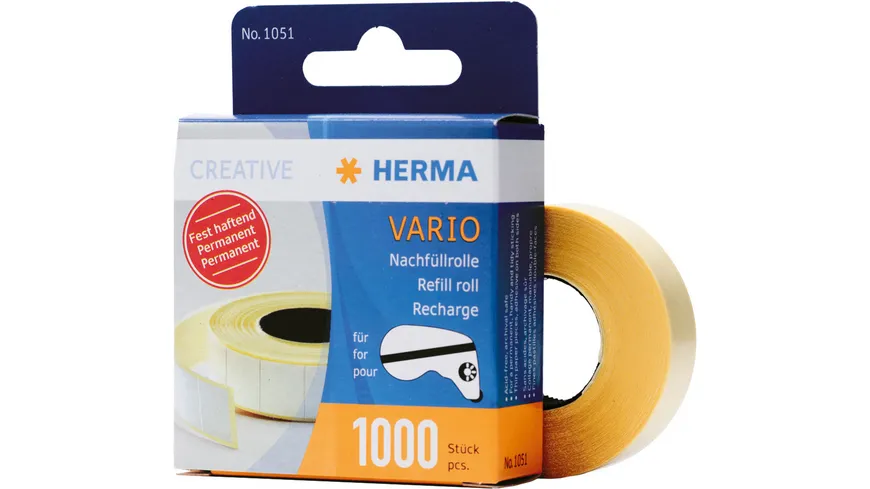HERMA Vario Nachfüllrolle, fest haftend, 1000 Klebestücke