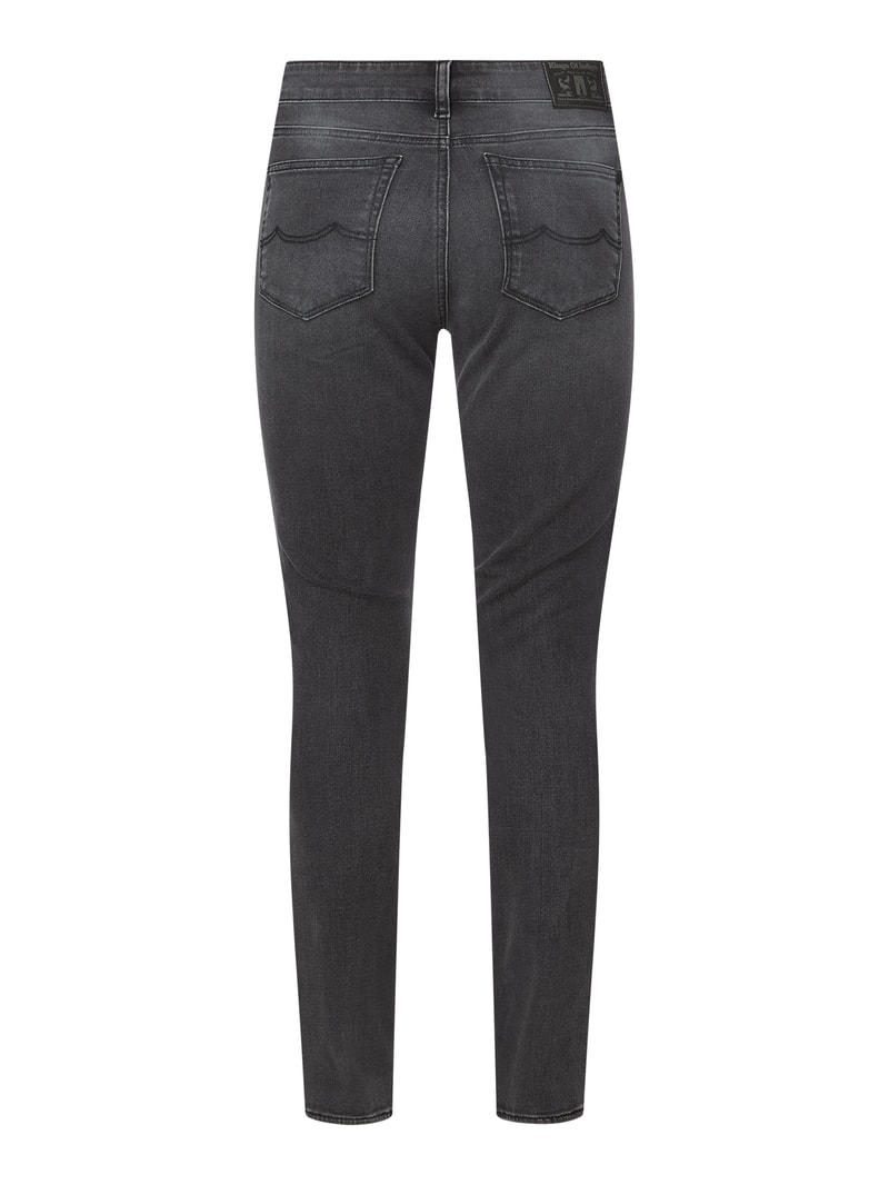 Super Slim Fit High Rise Jeans mit Stretch-Anteil Modell 'Juno' in dunkelgrau