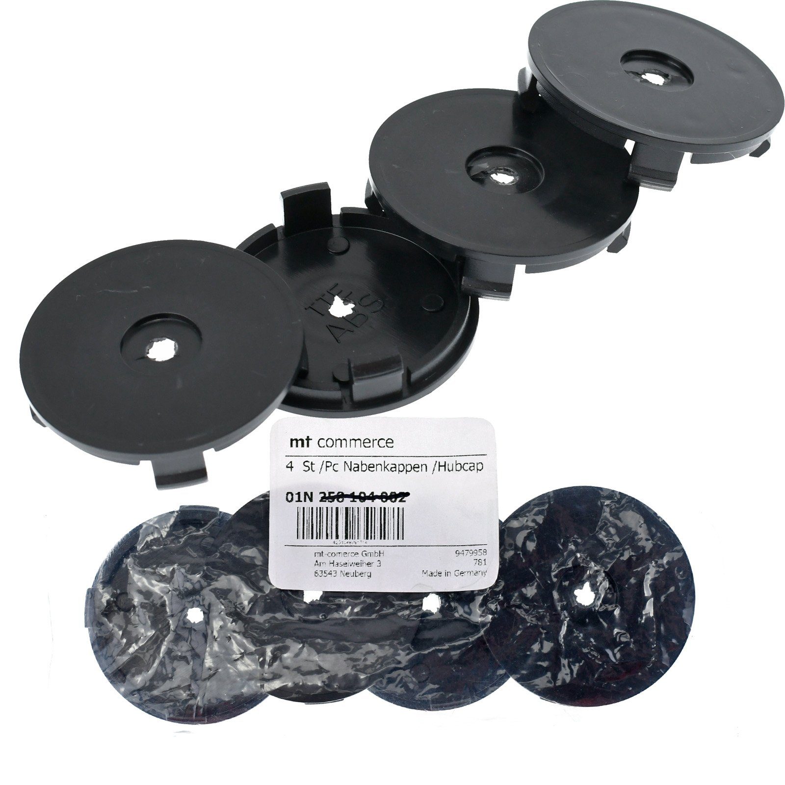 RKC Radkappe 4X 55,5mm Nabenkappen Radnaben Kappen Schwarz Flach für Borbet
