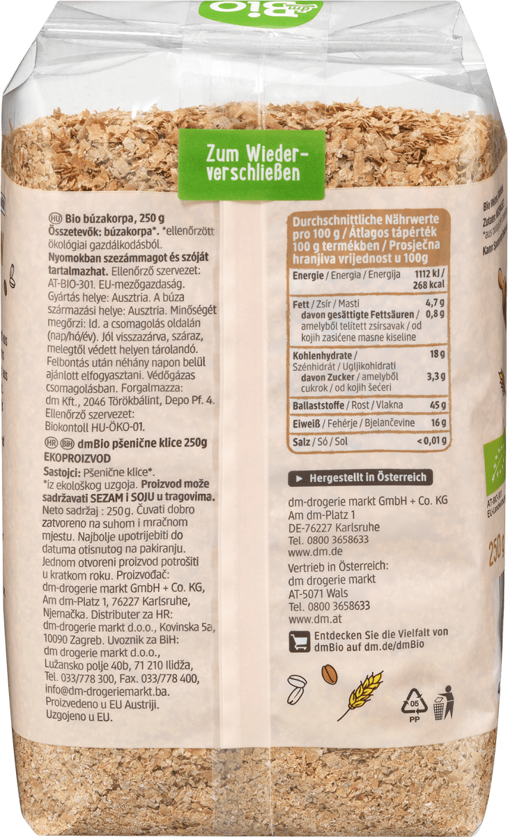 Getreide, Weizenkleie, 250 g