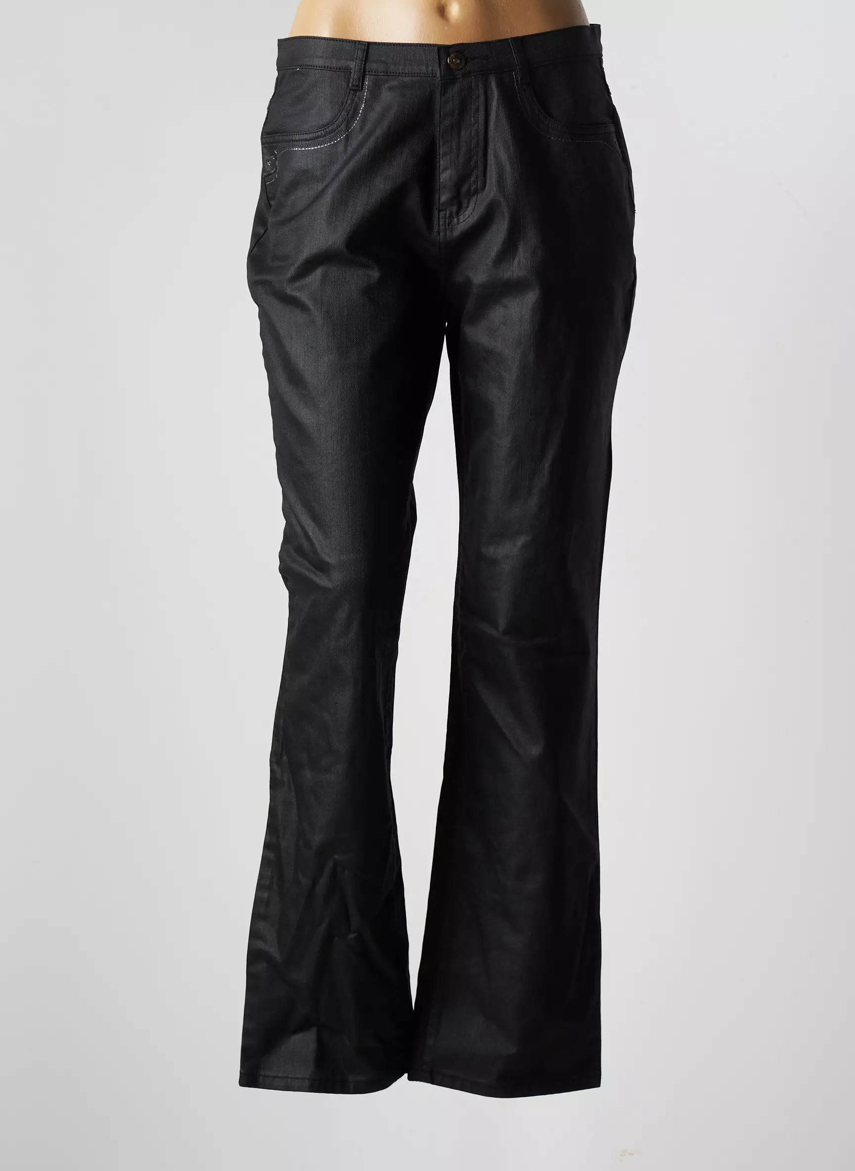 I Quing Pantalons Droits Femme couleur noir