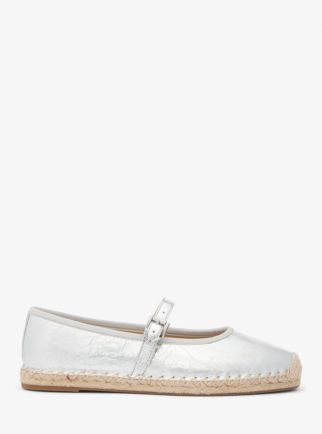 Lynn Metallic Leather Ballet Espadrille - SILVER