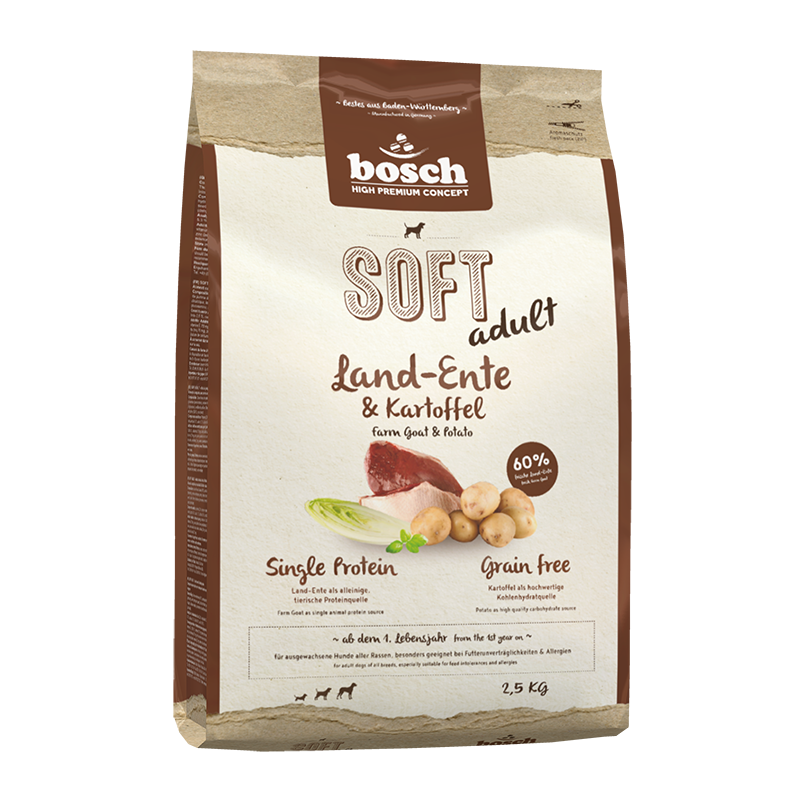 bosch Hundetrockenfutter bosch Soft Land-Ente & Kartoffel 2,5 kg