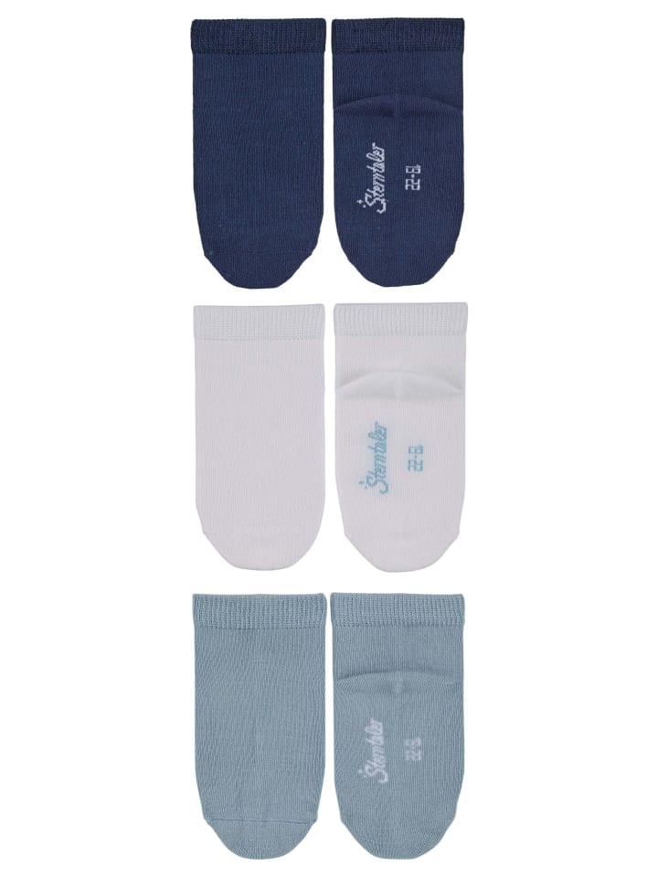 Sterntaler Sneaker-Socken 3er-Pack uni in helles blau günstig kaufen